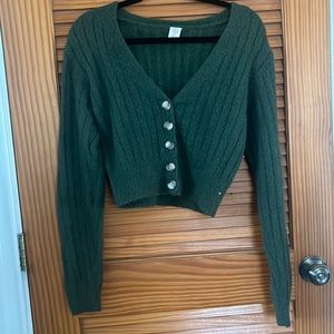 Urban Outfitters Green Fuzzy Sweater